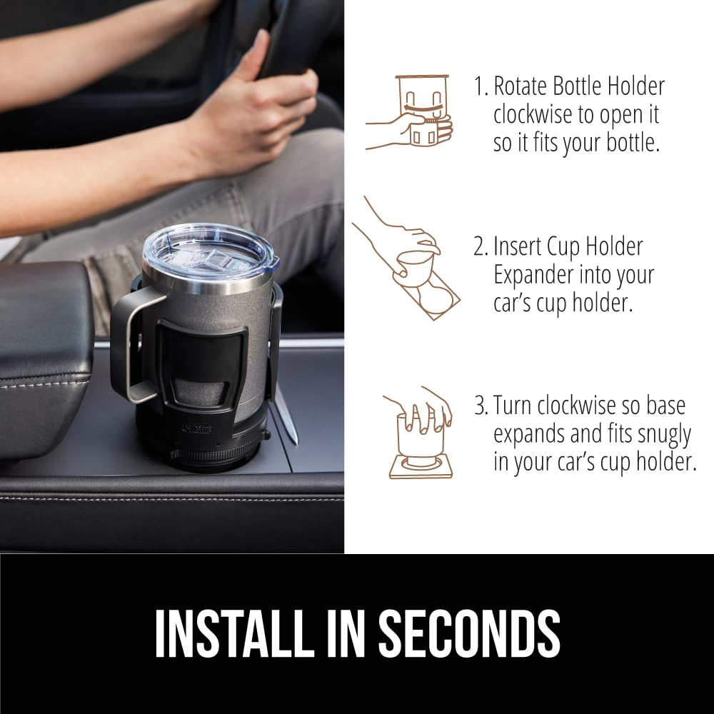 Gorilla Grip Expandable Car Cup Holder for 18–48 oz Bottles