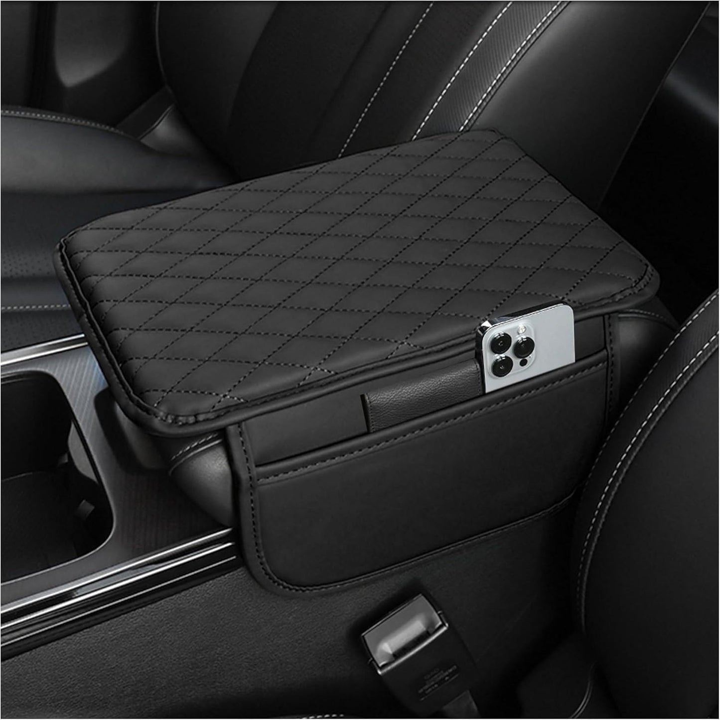 Stacool Microfiber Leather Car Console Cover – Black