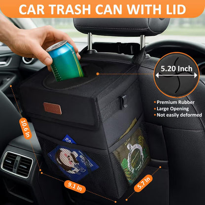 Vankor Car Garbage Bin with Lid – Back Seat Organizer