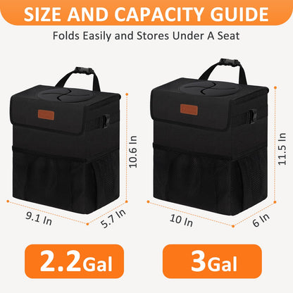 Vankor Car Garbage Bin with Lid – Back Seat Organizer