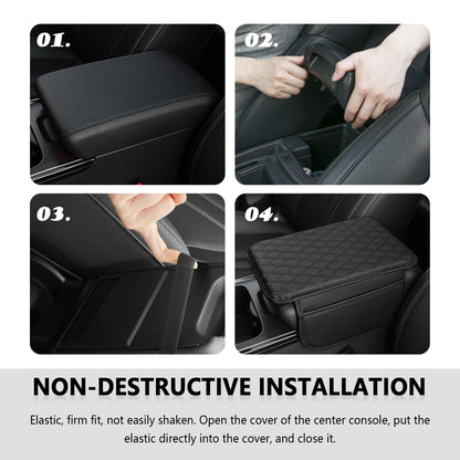 Stacool Microfiber Leather Car Console Cover – Black