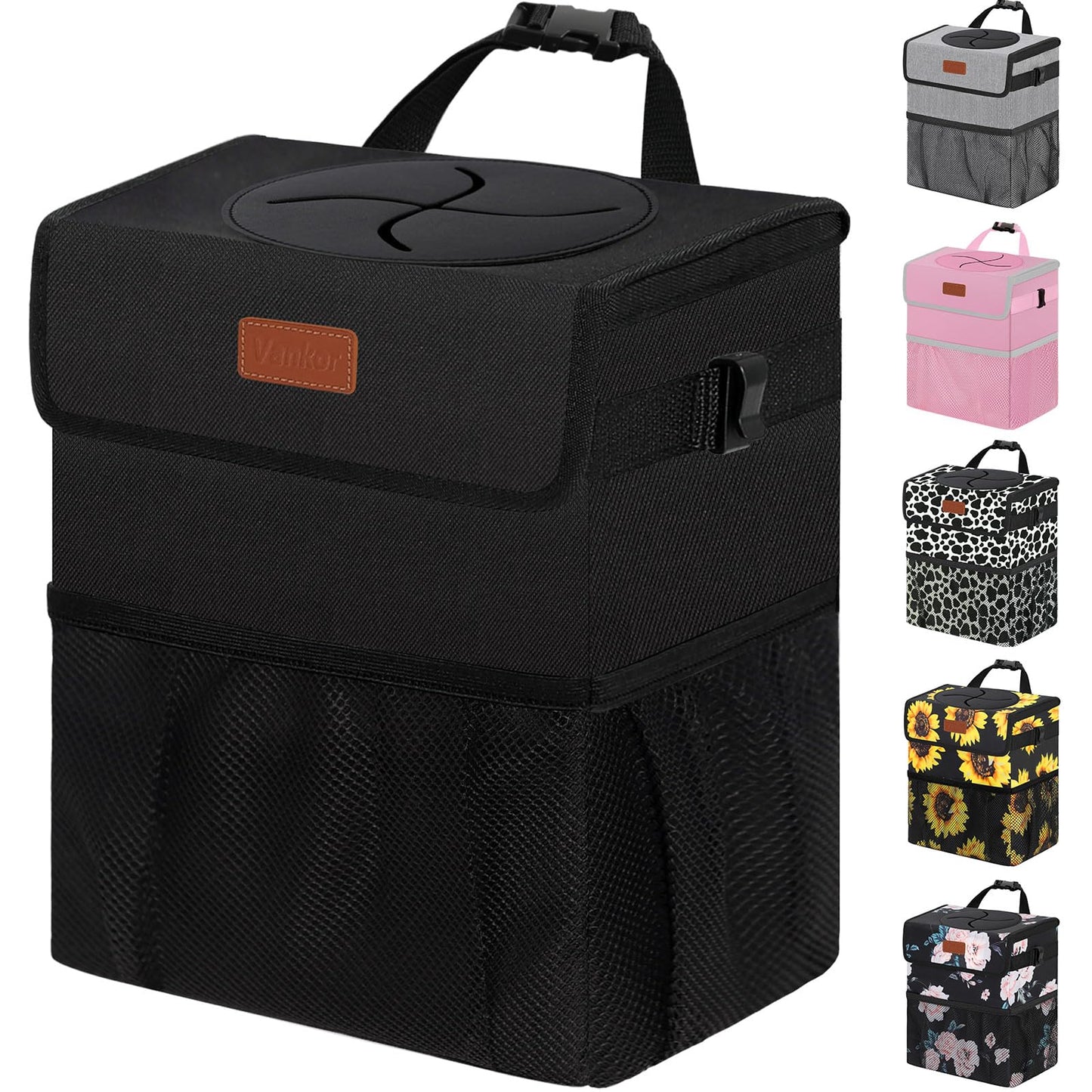 Vankor Car Garbage Bin with Lid – Back Seat Organizer